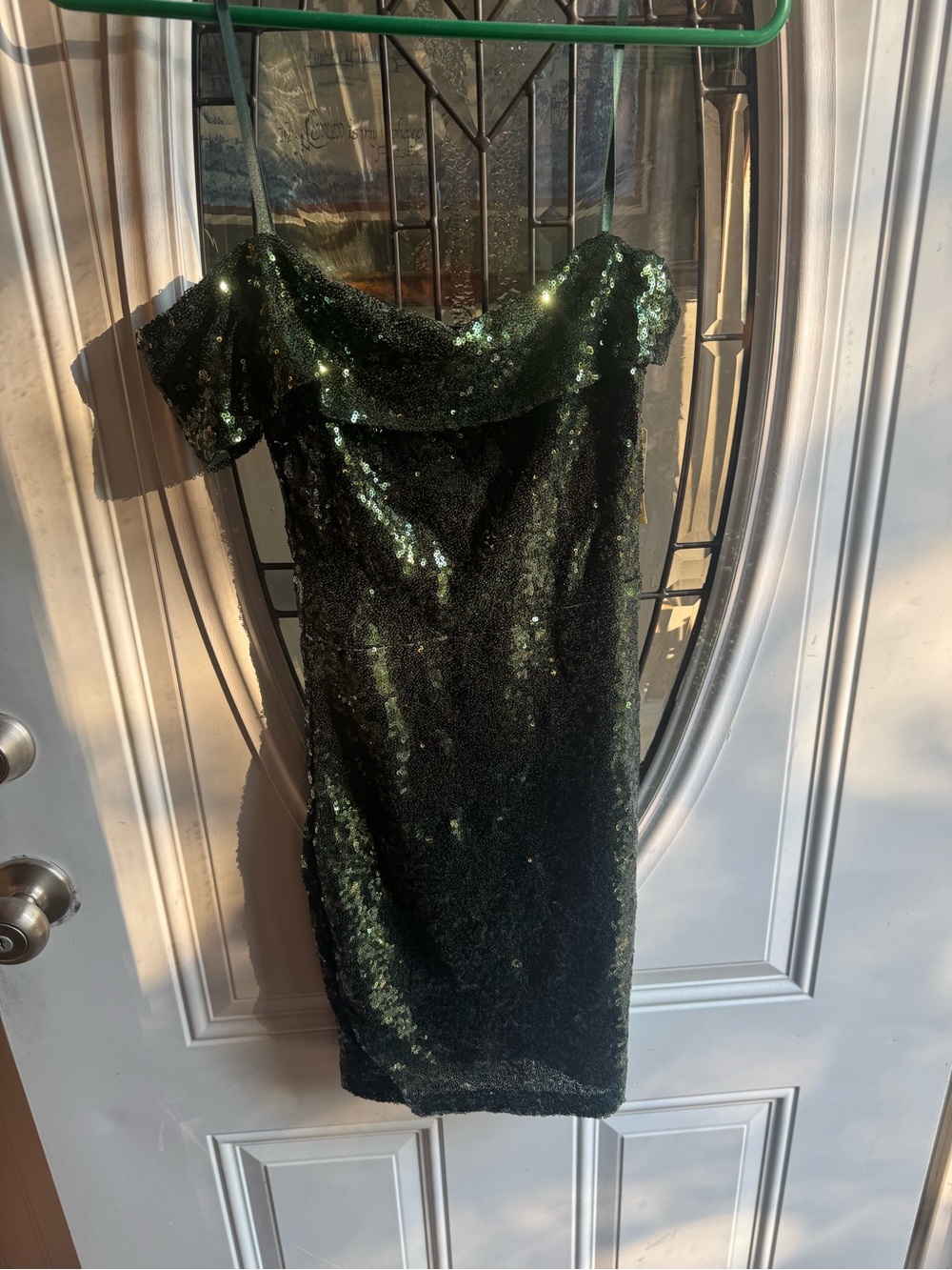 NWT Windsor Hunter Green Sequin Homecoming Mini Dress S